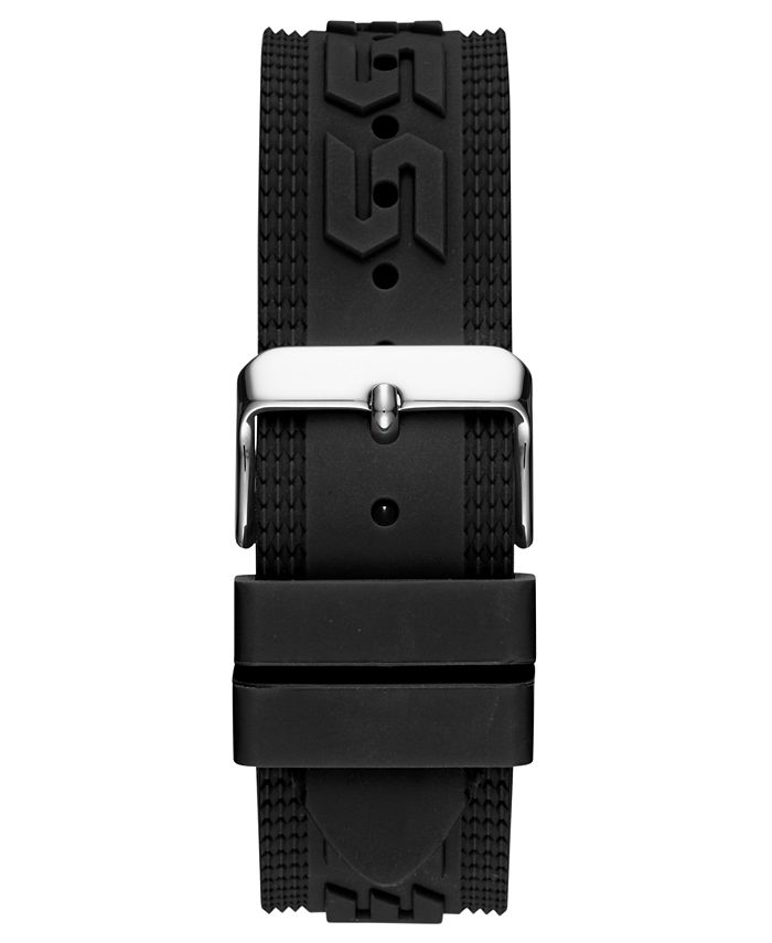 GUESS Men's Digital Black Silicone Strap Watch 48mm & Reviews - Macy's
