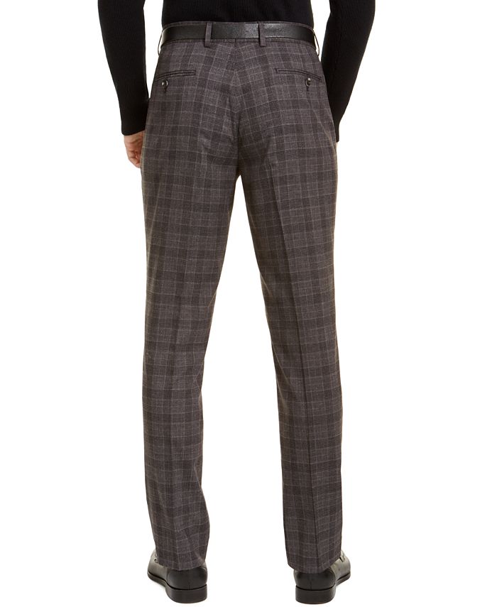Perry Ellis Men's Slim-Fit Stretch Medium Gray Plaid Suit & Reviews ...
