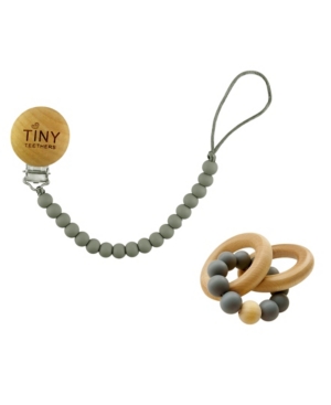3 Stories Trading Tiny Teethers Infant Silicone And Beech Rattle And Pacifier Clip Set