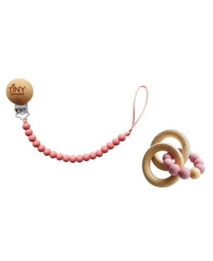 3 Stories Trading Tiny Teethers Infant Silicone And Beech Rattle And Pacifier Clip Set