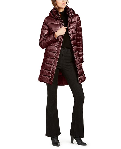 Calvin Klein Hooded Packable Puffer Coat Created For Macy S