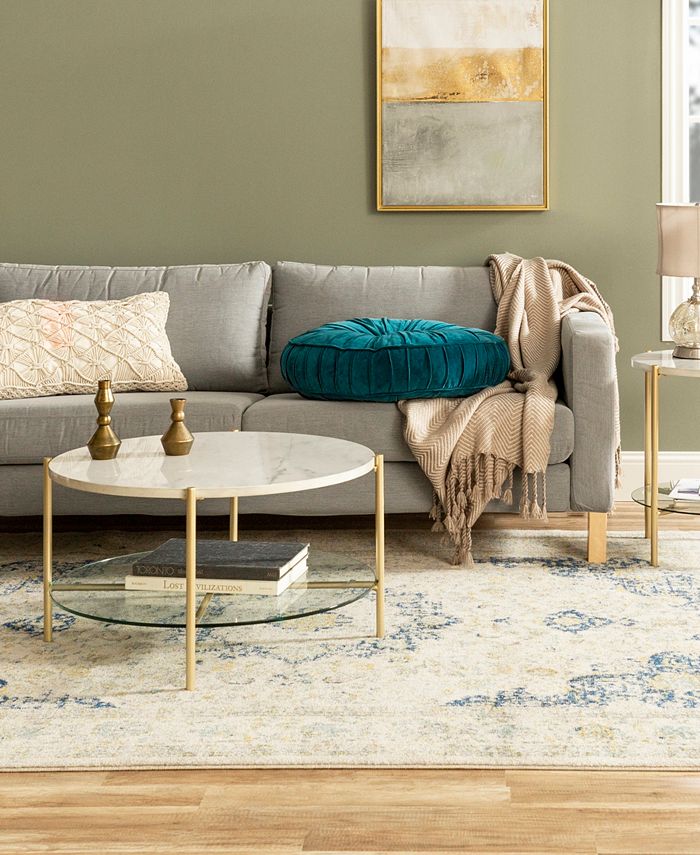 Walker Edison 2Piece Round Coffee Table Set & Reviews Furniture Macy's