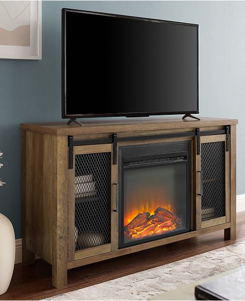 Walker Edison 48" Rustic Farmhouse Fireplace Tv Stand ...