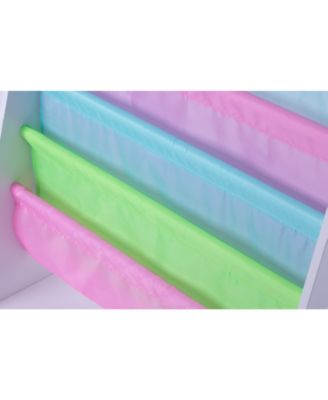 4 Tiered Colorful Lined Kids' Sling Magazine Book Rack