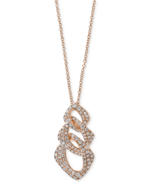image of Effy Diamond Interlocking Link Statement Necklace (3/4 ct. t.w.) in 14k Rose Gold