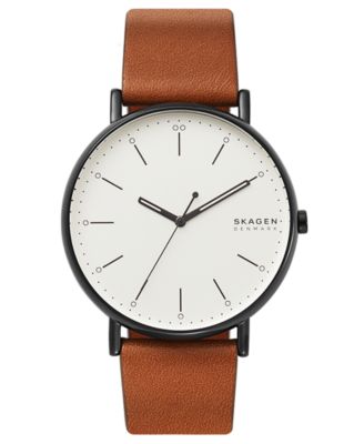 Skagen - Men's Signatur Cognac Leather Strap Watch 45mm