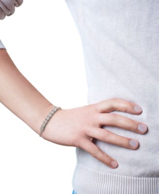 Macy's Diamond Cluster Bolo Bracelet (1/5 ct. t.w.) in Sterling Silver