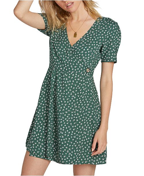 Volcom Juniors Printed Wrap Dress Reviews Dresses Juniors