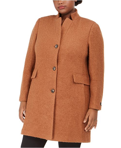 Dkny Plus Size Stand Collar Coat Created For Macy S Reviews