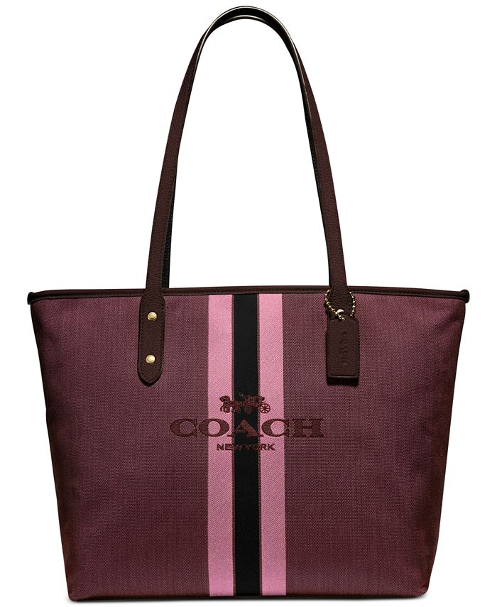 COACH Horse & Carriage Jacquard City Tote - Macy's