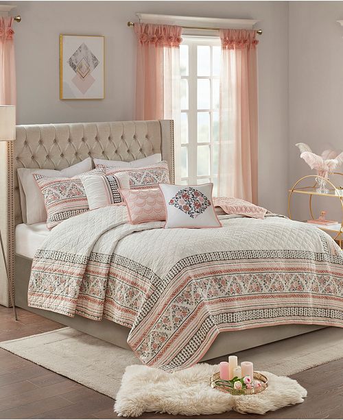 Madison Park Moria Full Queen 6 Pc Cotton Printed Clip Jacquard