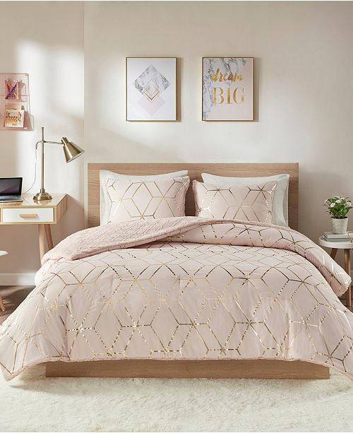 Intelligent Design Ainsley Twin Twin Xl 2 Pc Metallic Print