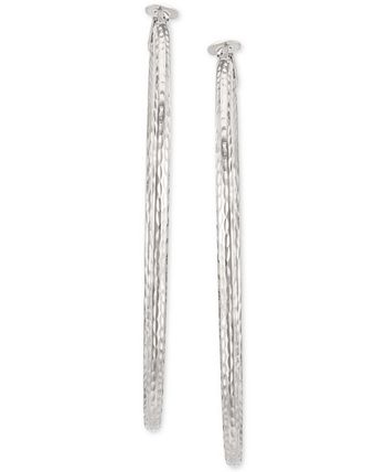 Macy's Straight-Edge Thick Hoop Earrings in Sterling Silver - Macy's