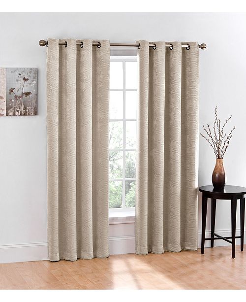 Regal Home Chevron Blackout 2 Pack Grommet Curtain 95 X 76