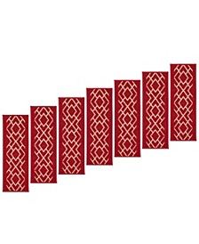 Ottohome Patterned Non-Slip Pet-Friendly Stair Treads Set of 7, 8.5" x 26.6"
