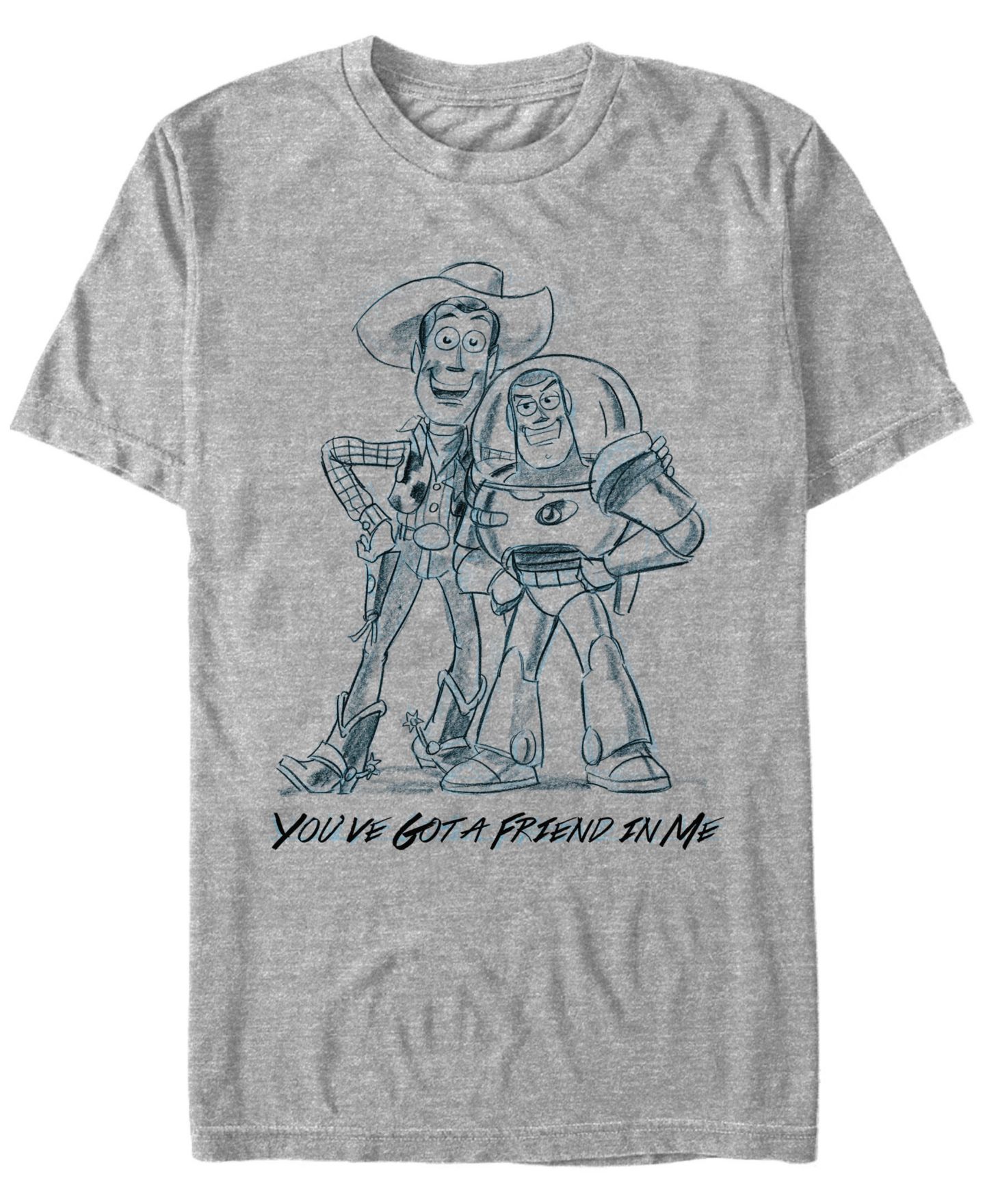 Мужская футболка Fifth Sun Disney Pixar Toy Story Woody and Buzz You Gotta Friend Sketch Short Sleeve, цвет: Athletic H — фото 1