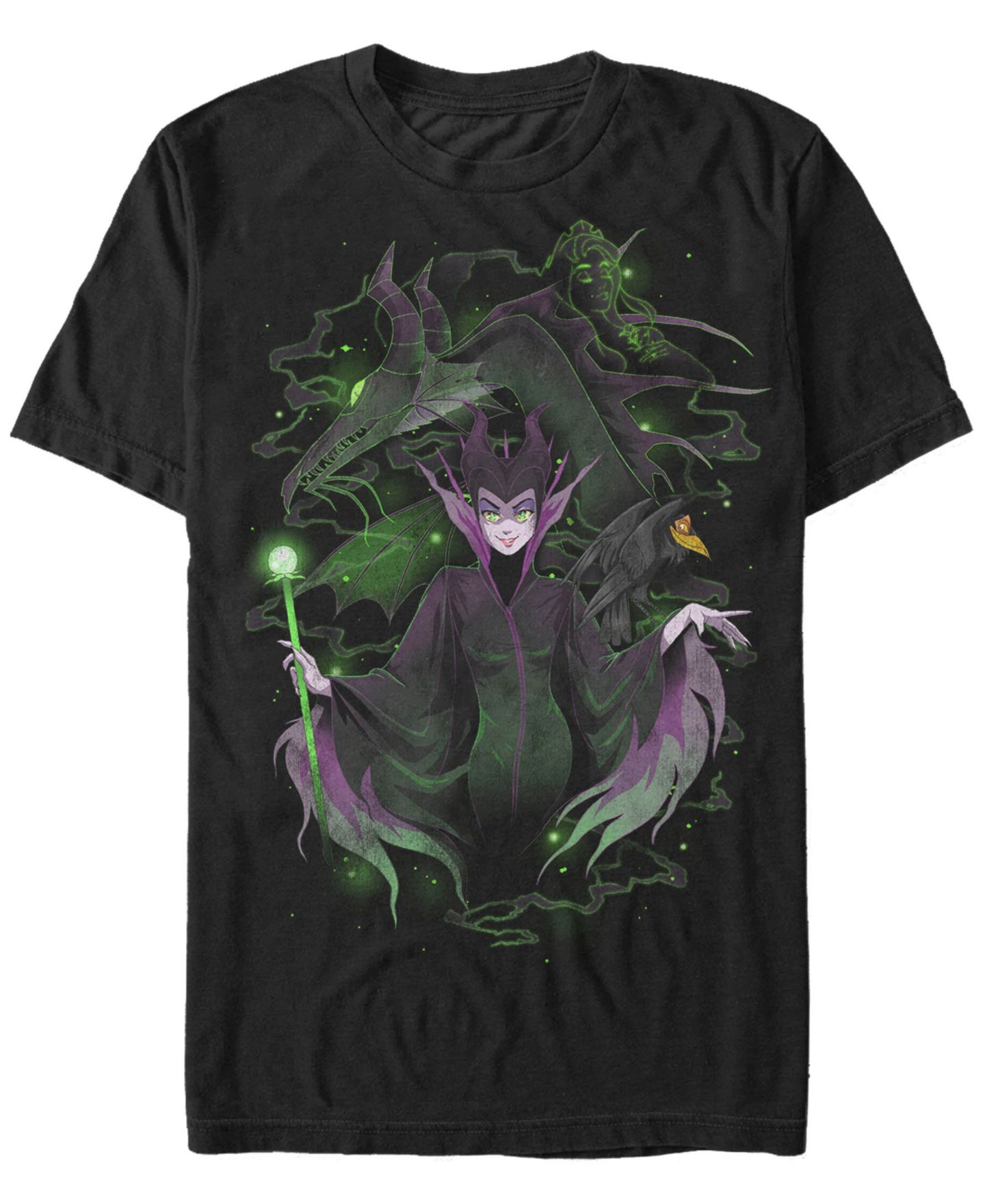 Мужская футболка Fifth Sun Disney Sleeping Beauty Maleficent Manga Style Short Sleeve, цвет: Чёрный — фото 1