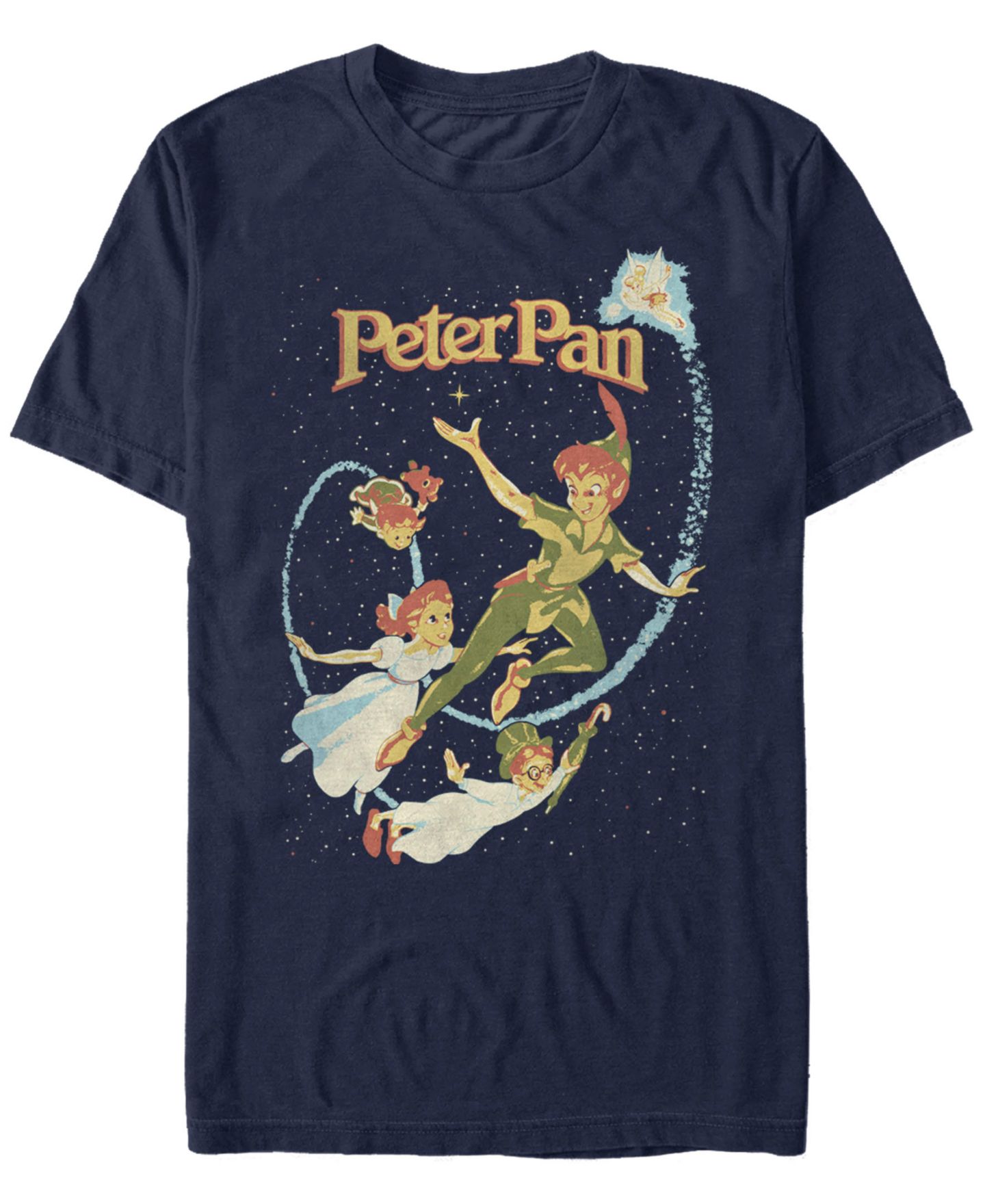 Мужская футболка Fifth Sun Disney Peter Pan Darling Flight Vintage Short Sleeve, цвет: Тёмно-синий — фото 1