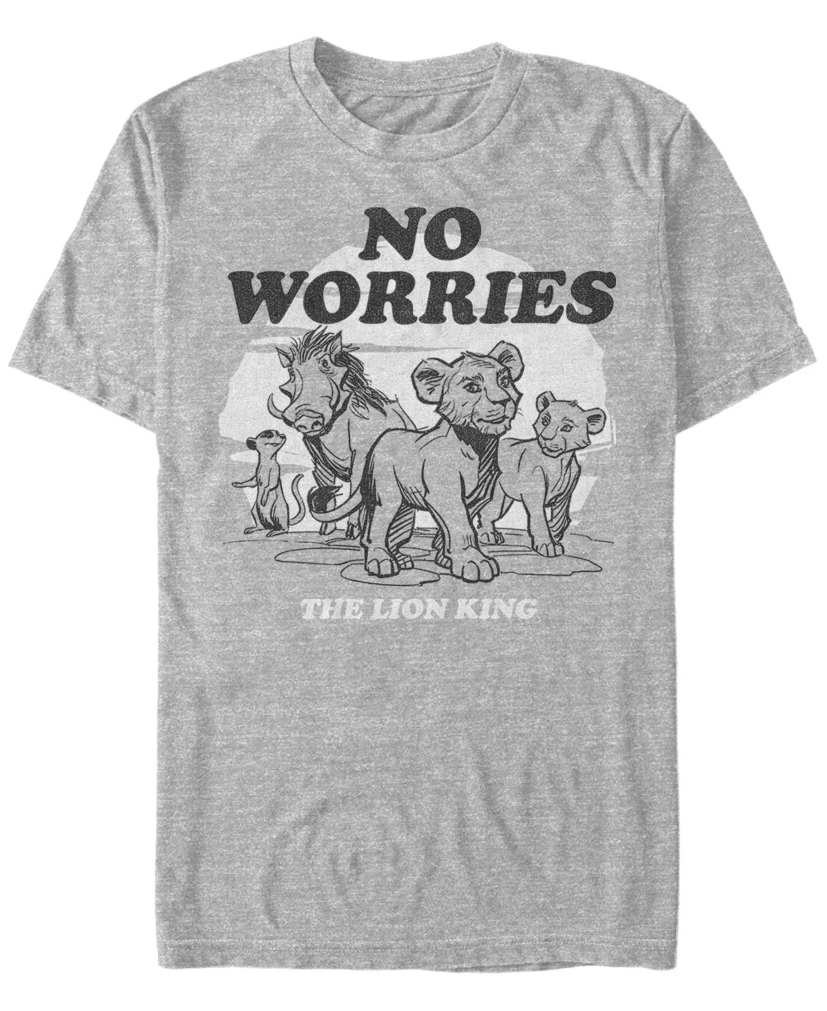 Disney Men's The Lion King No Worries Group Shot Short Sleeve T-Shirt - Athletic H
