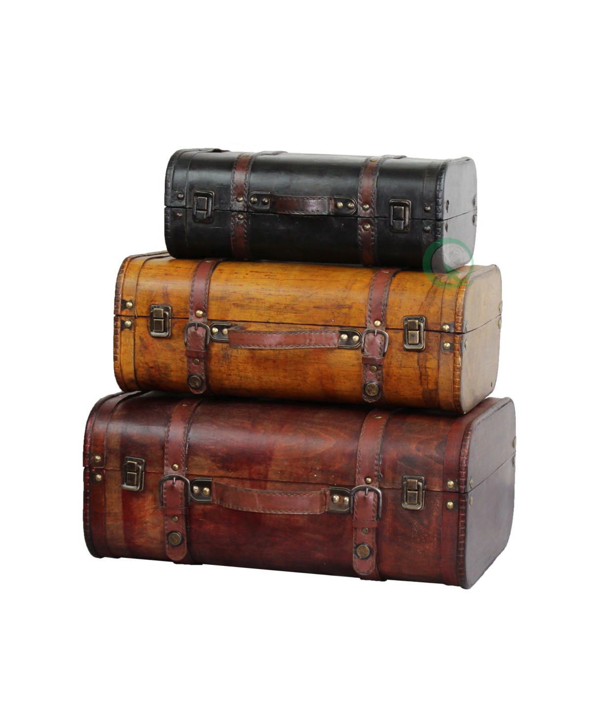 Vintiquewise Vintage-like Style Luggage Suitcase, Trunk, Set Of 3 In Brown