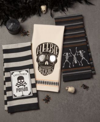 Assorted Skeleton Embellished Dishtowel Set