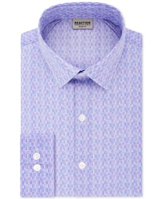 Kenneth Cole Reaction - Men's Slim-Fit All Day Flex Performance Stretch Geo Dot-Print Dress Shirt