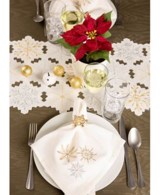Sparkle Snowflakes Embroidered Napkin, Set of 6