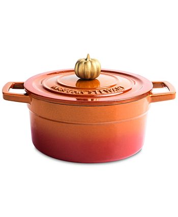 Martha Stewart Collection 2-Qt. Enameled Cast Iron Dutch Oven with Pumpkin  Knob, Created for Macy's - Macy's