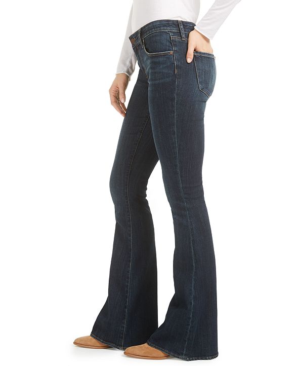 White flare jeans for women image