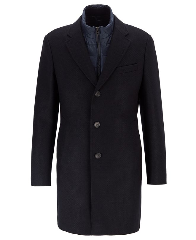 Hugo Boss BOSS Men's Nadim Slim-Fit Coat With Detachable Inner Bib ...