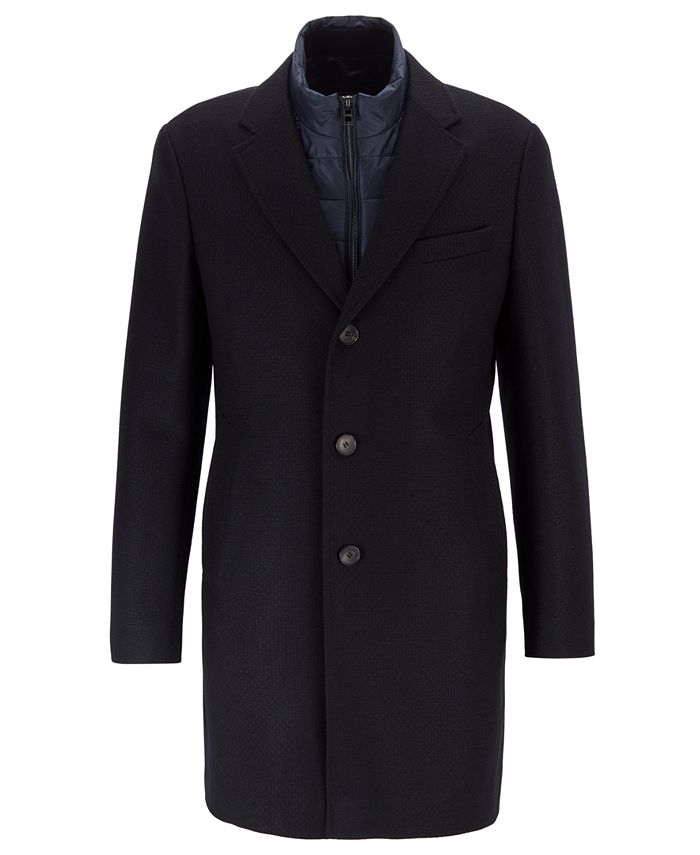 Hugo Boss BOSS Men's Nadim Slim-Fit Coat With Detachable Inner Bib - Macy's