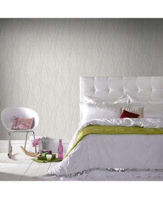 Graham & Brown - Tango White and Silver Wallpaper