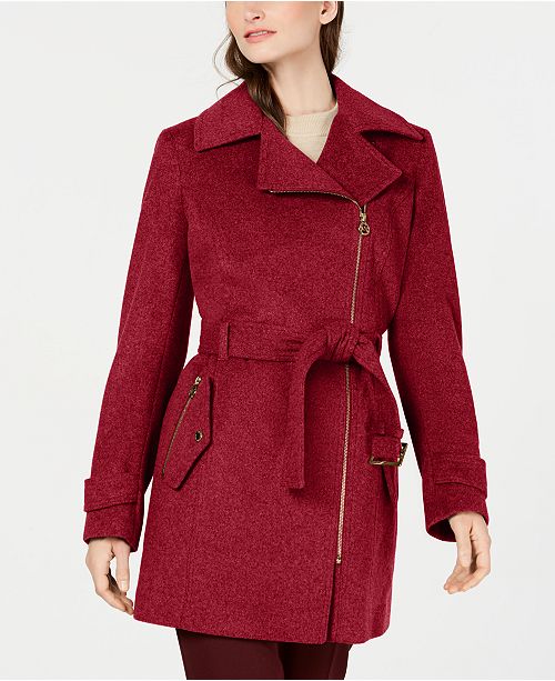 Michael Kors Petite Asymmetrical Belted Coat Created For Macy S