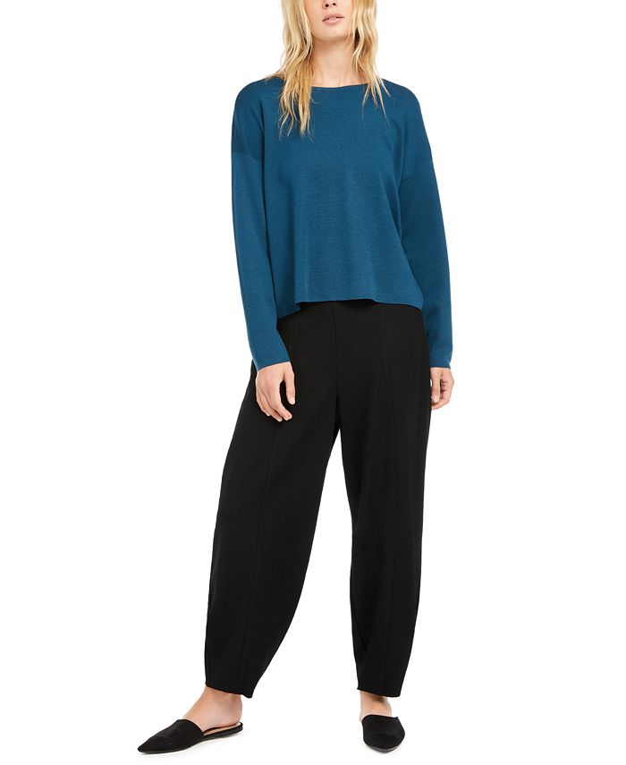 Eileen Fisher Pull-On Wool Pants, Regular & Petite - Macy's