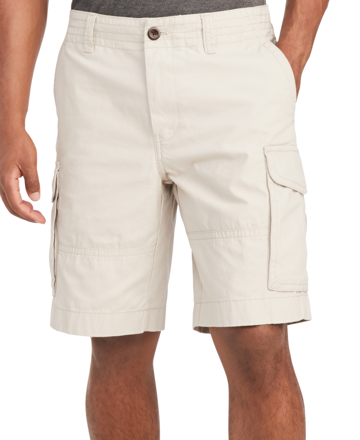 Tommy Hilfiger Men's Essential Solid Cargo Shorts In Stone
