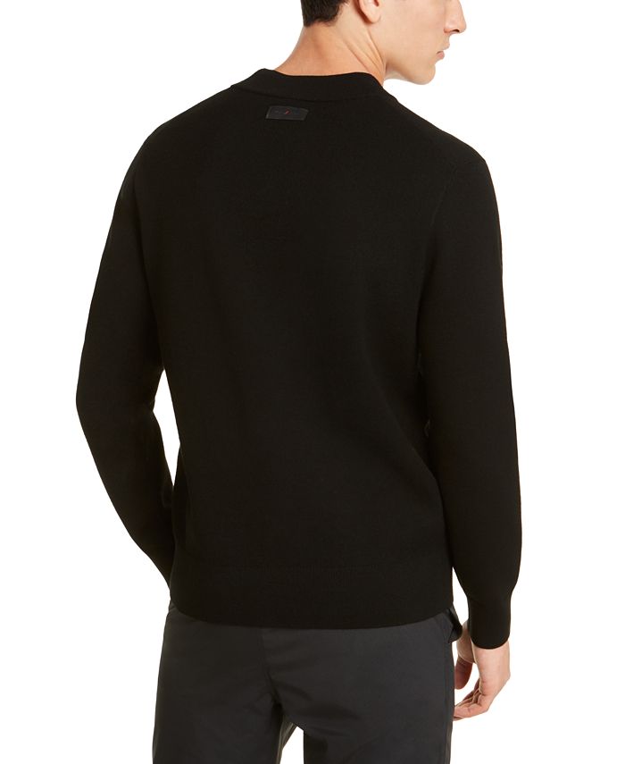 Michael Kors Men's Kors X Tech Velour Jacquard Sweater - Macy's