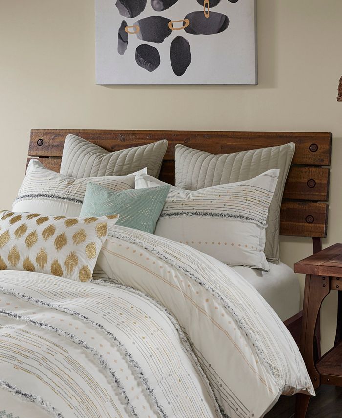 INK+IVY Nea Full/Queen 3 Piece Cotton Printed Comforter Set with Trims