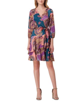 tahari faux wrap dress