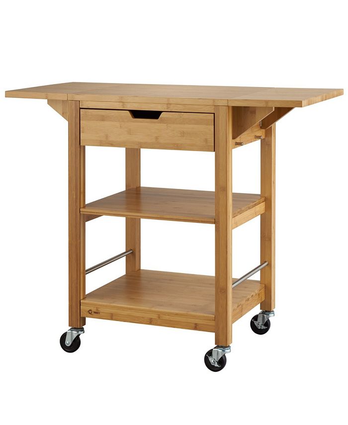 TRINITY 24" Bamboo Kitchen Cart with Drop Leaf Macy's