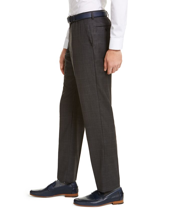 Michael Kors Men's ClassicFit Airsoft Stretch Gray/Blue Windowpane