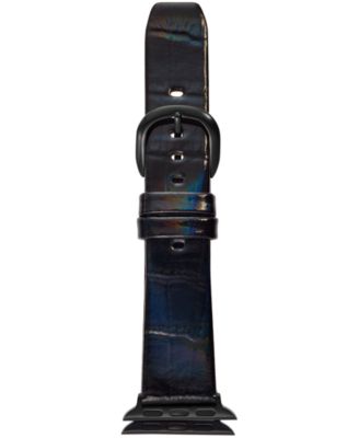 DKNY - Women's Iridescent Black Leather Apple Watch&reg; Strap