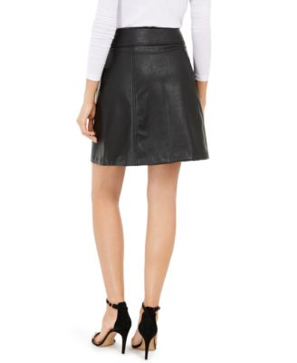 INC International Concepts INC Faux-Leather Snap Mini Skirt, Created for Macy's