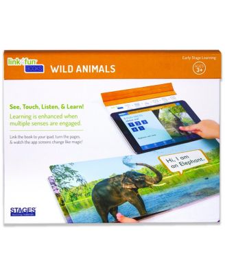 Stages Learning Materials Linf4fun Wild Animals Interactive Board Book With Free iPad App