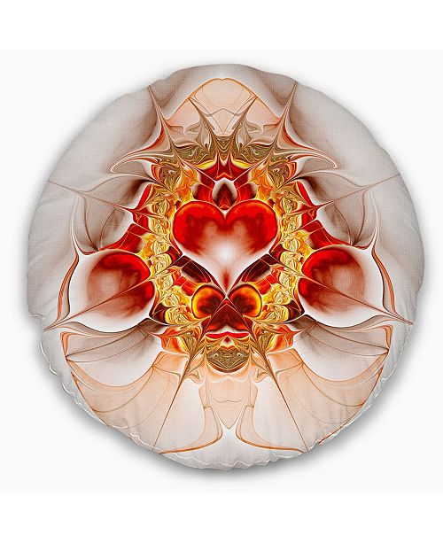 Design Art Designart Large Red Symmetrical Fractal Heart Abstract