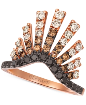 image of Le Vian Chocolate Layer Cake Diamond Statement Ring (1-1/4 ct. t.w.) in 14k Rose Gold