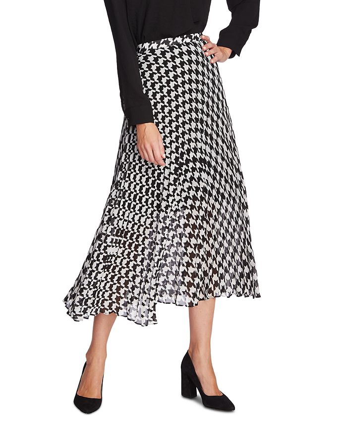 Vince Camuto Houndstooth Asymmetrical Midi Skirt Macys 1417