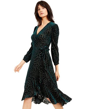 Calvin klein cheap green wrap dress