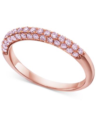 pink diamond rose gold band