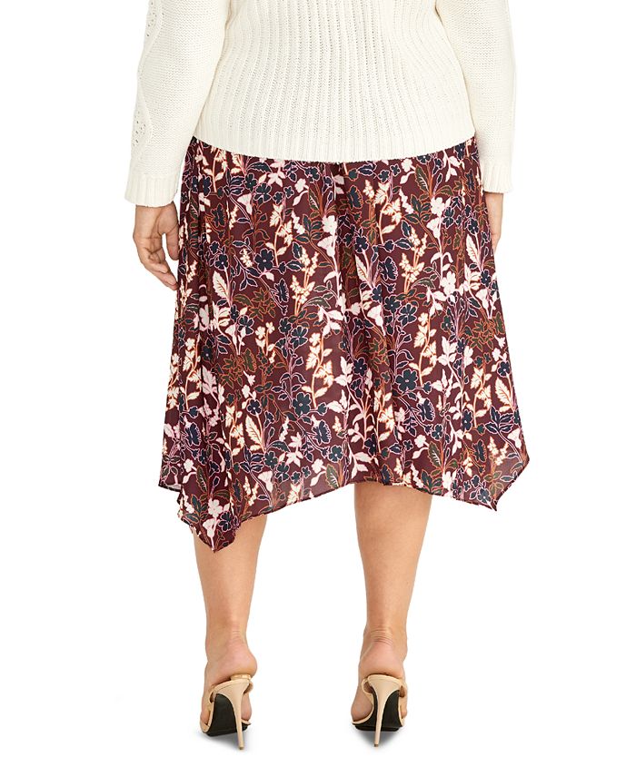 RACHEL Rachel Roy Trendy Plus Size Printed A-Line Skirt - Macy's