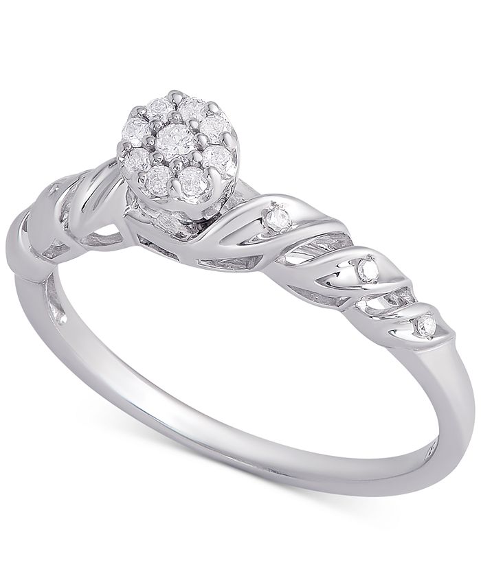 Promised Love - Diamond Cluster Promise Ring (1/6 ct. t.w.) in Sterling Silver